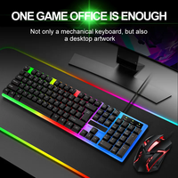 Clavier et souris de jeu filaires personnalisés en usine Combo Ordinateur Rétroéclairage pour PC Bureau LED Lumière arc-en-ciel