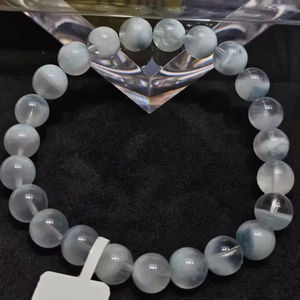 Natural <b>Blue</b> Rabbit Hair <b>Crystal</b> <b>Bracelet</b> with High Quality Rutilated Quartz Beads Die Cutting Printing Fashion Trend Jewelry - Product Image 1