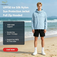 Chemise de protection solaire UPF50+ à séchage rapide, manches longues, toucher frais, fermeture éclair intégrale, légère, respirante, pour la randonnée et le cyclisme en extérieur