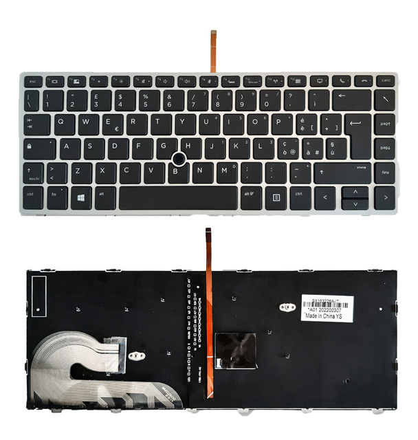 Hot Selling for HP EliteBook 840 G5 840 G6 745 G5 745 G6 Laptop Keyboard with US RU BR UK IT SP LA Layout Computer Keypads