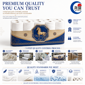 Papel Higiénico de Lujo Premium Estilo Turkmenistán con Patrón de Caballo Dorado y Paisaje Nómada, Suave, de 3 Capas, con Relieve y Acolchado - Product Image 5