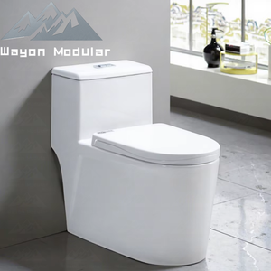 โถสุขภัณฑ์เซรามิกแบบชิ้นเดียว ยี่ห้อ Wayon ระบบไซฟอน ฉีดน้ำแบบเจ็ท สีขาว ได้รับการรับรองมาตรฐาน CE และ SASO รุ่น WW-ZBQ - Product Image 1