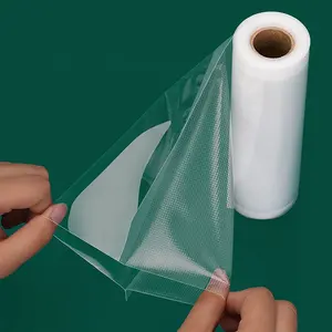 Transparent Food Vacuum Packaging Texture Roll Storage Seal Embossed Vacuum Bag For Meat