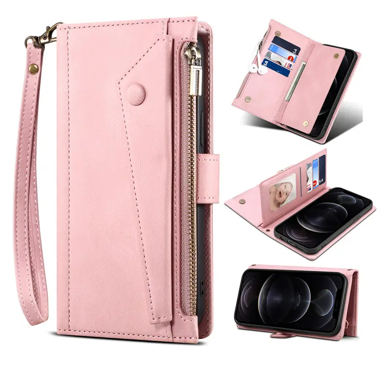 Iphone 13 Girl Women Crossbody Cell Phone Stand Cover Case Wallets Men Boy PU Leather Mobile Card Wallet for I Phone 13 pro max