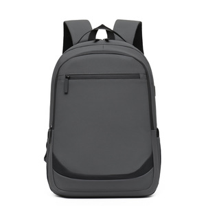 Cross Border Business <b>Backpack</b> Laptop <b>Compartment</b> Waterproof USB Charging Unisex Travel Bag Solid Color - Product Image 5