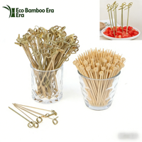 Brochettes en bambou nouées jetables certifiées FSC pour barbecue, bâtonnets à fruits en bambou noués, pics à brochettes en vente