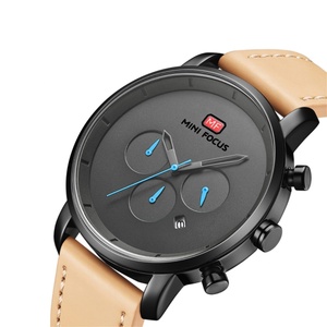 นาฬิกาควอตซ์ Mini Focus 0102 รุ่นลำลอง สายหนังแท้ สำหรับผู้ชาย พร้อมฟังก์ชั่นโครโนกราฟ นาฬิกาข้อมือสปอร์ตสำหรับผู้ชาย - Product Image 4