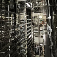 Horno de Convección de Aire Caliente Comercial con 10 Bandejas Giratorias y 12 Bandejas Inferiores, Equipo Profesional para Panadería