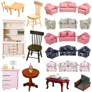Vente en gros <span class=keywords><strong>mini</strong></span> meubles table chaise canapé ensemble miniature pour maison de poupé<span class=keywords><strong>e</strong></span> accessoires chambre bricolage jeu de simulation jouet - Product Image 1