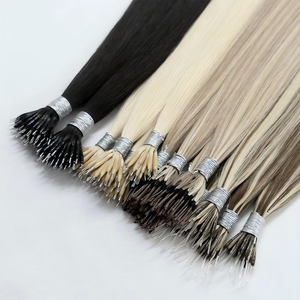 Extensions <span class=keywords><strong>de</strong></span> cheveux humains Luxsea Nano Rings Micro Links, blond naturel, micro-<span class=keywords><strong>perles</strong></span>, boucles, cheveux raides européens - Product Image 1