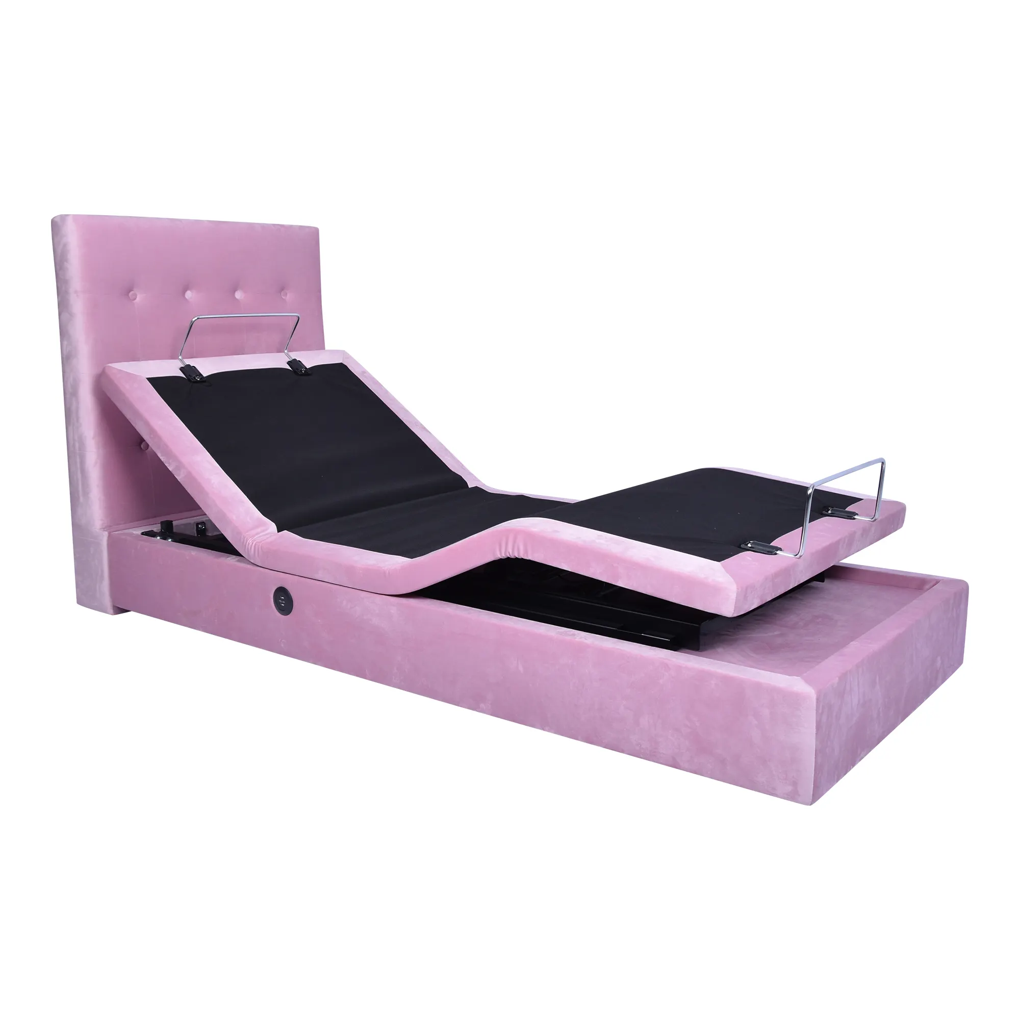 Tekvorcare-cama doble de terciopelo rosa, cama eléctrica de tamaño king, ajustable, hello kitty, Marcos ajustables