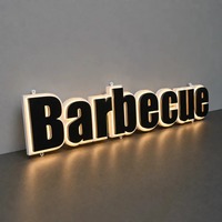 Enseignes personnalisées en bois avec nom, lettres 3D en acrylique, logo mural LED personnalisé, enseigne de devanture de magasin sans LED