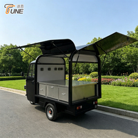 Chariot alimentaire à trois roues robuste noir de style Piaggio, chariot mobile électrique pour la vente de boissons, fournisseur en gros