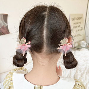 Pinces à cheveux pour enfants avec paillettes, filet, pinces à cheveux mignonnes en forme de bec de canard pour franges, accessoires antidérapants pour cheveux - Product Image 5