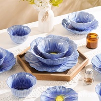 Set Peralatan Makan Rumah Tangga Model Baru 2025 Porselen Sumpit Berukir Gaya Minimalis Warna Underglaze Hadiah Pernikahan/Hadiah Rumah Baru