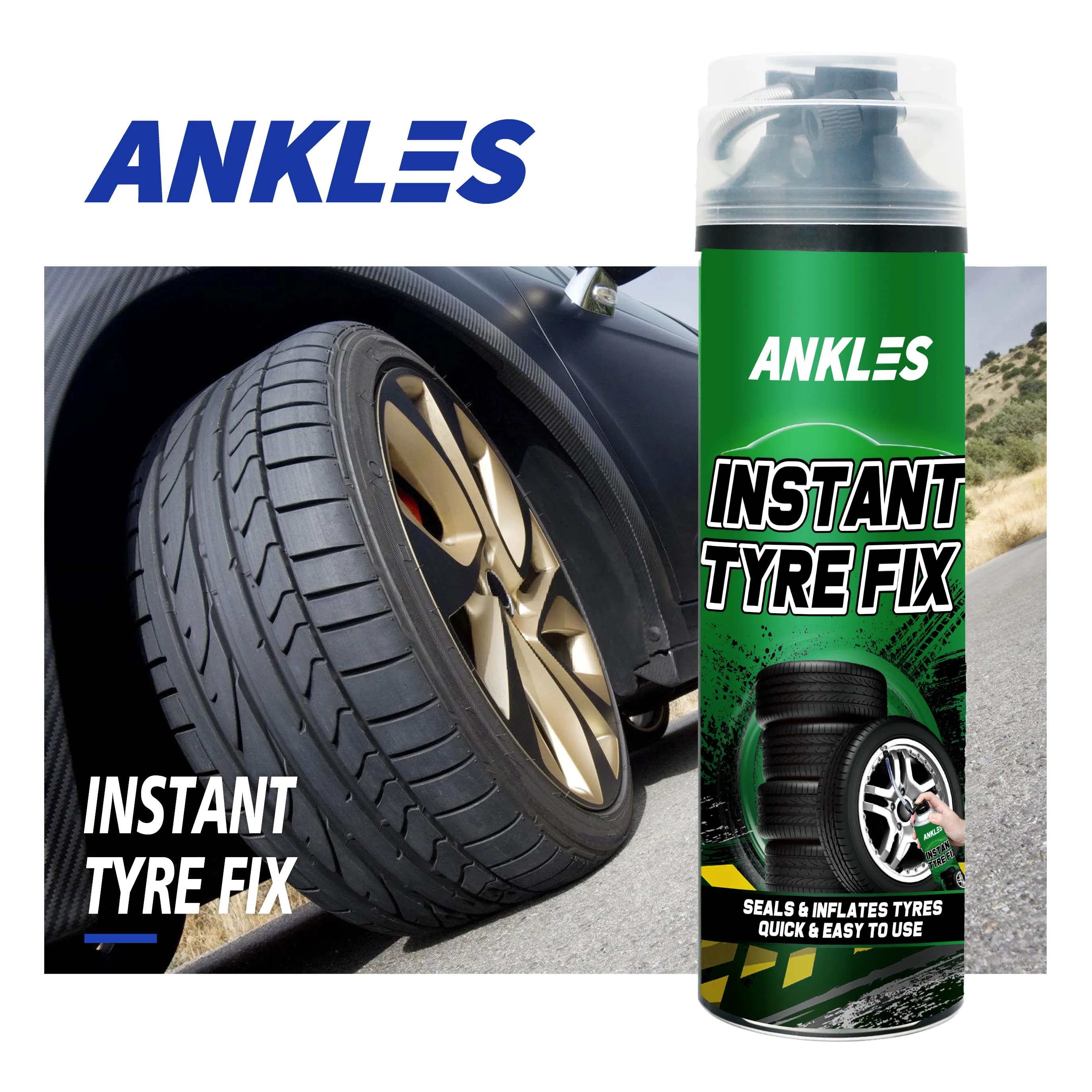 ANKLES Tusukan Ban Tubeless Cair, Penyegel Ban Cair Perbaikan Ban Otomatis 550Ml