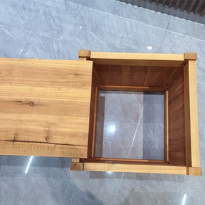 Lot de 2 jardinières en bois de style <span class=keywords><strong>banc</strong></span> amovible, vente en gros d'usine, <span class=keywords><strong>banc</strong></span> à fleurs en bois, décoration de <span class=keywords><strong>jardin</strong></span> d'extérieur - Product Image 5