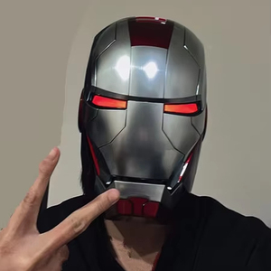 Máscara MK5 Popular 2026, Disfraz de Jarvis, Máscara de <span class=keywords><strong>Iron</strong></span> <span class=keywords><strong>Man</strong></span> Automática y Portátil, <span class=keywords><strong>Casco</strong></span> de <span class=keywords><strong>Iron</strong></span> <span class=keywords><strong>Man</strong></span> Mk5, Totalmente Negro - Product Image 1