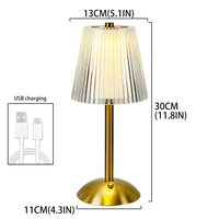 Lámpara de ambiente moderna HITONDA, lámpara de mesa Led con atenuación táctil de cristal recargable, lámpara de lectura de ambiente para dormitorio, restaurante, bar