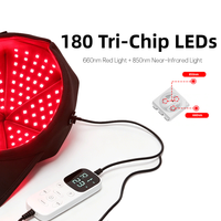 Gorra de Terapia de Luz Roja con 180 LED, 660nm 850nm, Chip 3 en 1, Infrarrojo, Dispositivo de Terapia de Luz Pulsada, Venta al por Mayor