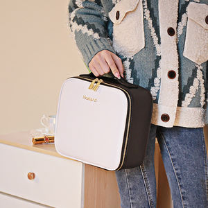 2023 New Smart LED <b>Makeup</b> Bag With Mirror Large Capacity Professional Waterproof PU Leather Travel Cosmetic Case Women Storager - Product Image 3