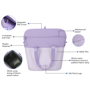 Eco-Friendly PEVA Lined Thermal Lunch Container Customizable Patterns Insulated Food Storage Bag for School and Office - Product Image 4