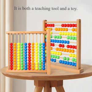 Support de calcul de nombre coloré jouet éducatif enfants en bois écologiques dix fichiers calcul arithmétique boulier préscolaire - Product Image 6