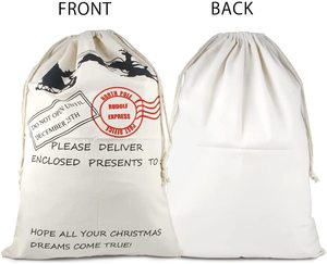 270032602 Bolsas de yute al por mayor para regalos de Navidad de Papá Noel. - Product Image 3
