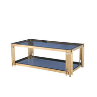 Sinochic-mesa de centro para sala de estar, mueble cromado pulido de lujo de diseño moderno, sofá de cristal