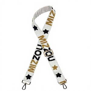 Correa de Bolso de Mano con Cuentas Vintage CRYSTAL CRAFT, con Estrellas Doradas y Negras, Hebilla Ajustable, Diseño Ecológico - Product Image 1
