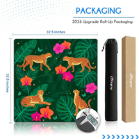 Tapis de Mahjong Vert Personnalisé en Néoprène Imprimé, Base en Caoutchouc Antidérapante Inodore de 33 Pouces, Vente Directe Usine DDP USA Premium