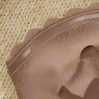 Sujetador sin tirantes para mujer, fino, sólido, sin costuras, con borde ondulado, antideslizante, sexy, con cierre frontal, push-up, con efecto de realce y sin espalda