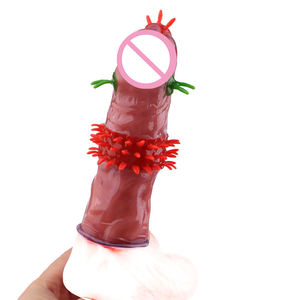 Juguetes Sexuales, Extensor de Pene, Anillo para Pene, Fundas Divertidas de Látex de Caucho <span class=keywords><strong>Natural</strong></span>, Condones con Púas en Forma de Flor para Hombre - Product Image 5