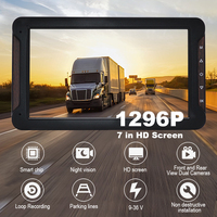 Caméra embarquée IPS 7 pouces avec commande par bouton, enregistrement en boucle HD couleur, étanche, DVR 2 canaux, garantie 1 an