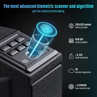 Coffre-fort en acier avec serrure électronique numérique, empreinte digitale, code PIN et serrure à clé pour la sécurité à domicile - Coffre-fort biométrique antivol