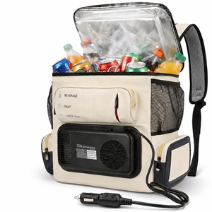 Portable <b>Cooler</b> Bag 16Qt, 32.F Cooling & 140.F Warming, 12V Car Plug in Refrigerator <b>Cooler</b> with 110V <b>AC</b> Adapter for Camping - Product Image 1