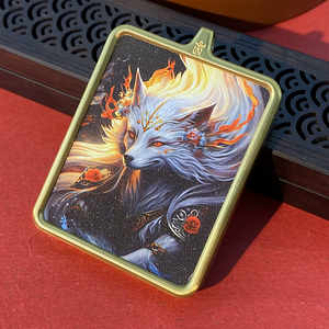 จี้สแตนเลสรูปจิ้งจอกเก้าหางแบบไทย สร้อยคอแบบโซ่สำหรับเสื้อสเวตเตอร์ สร้อยคอแบบทังก้า กันน้ำ กล่องกาวู - Product Image 4