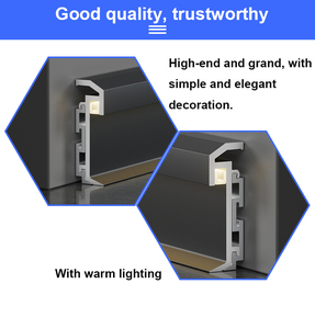 6cm Style moderne en aluminium <span class=keywords><strong>plinthe</strong></span> lumières maison hôtel sol décoration accessoire Internet célébrité en alliage d'aluminium - Product Image 4