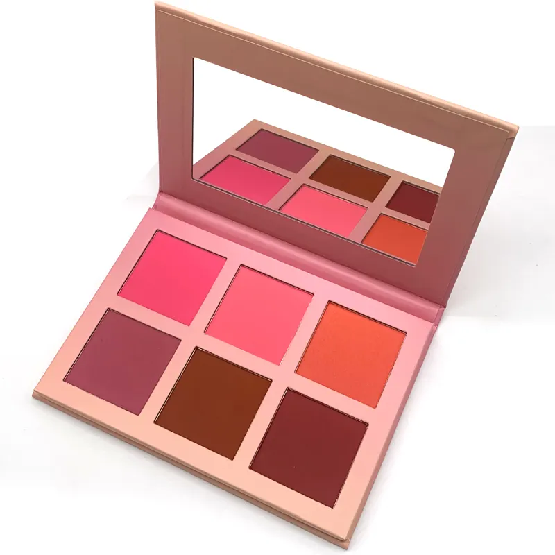 2023 wholesale vegan pink rose blush package powder blush palette private label