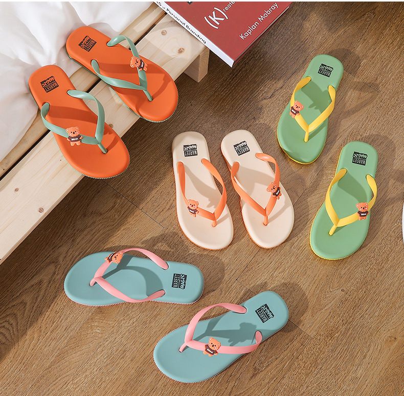 Custom Logo PVC Flip Flops Slippers Women Flip-flops Outdoor Casual Slippers Ladies