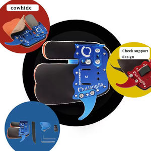 Okçuluk parmak Tab alüminyum alaşı<span class=keywords><strong>m</strong></span> + sığır derisi S/<span class=keywords><strong>M</strong></span>/L parmak yay ok çekim için koruma pedi avcılık koruyucu gereçler - Product Image 4