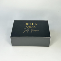 Boîtes en carton pliables noires de luxe avec couvercle à rabat, laminage mat, éponge pour le rangement des chaussures, logo personnalisé, emballage cadeau de luxe