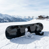 Ensemble de fixations de snowboard noir Freestyle avec base en PE extrudé, construction sandwich, conception durable, sangle de botte réglable, ensemble complet