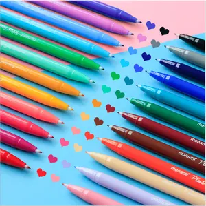 Toptan fırça glitter kalem-Monami renk kalem 3000 - 12/24/36/48 renk fiber ince ucu sanat kroki suluboya fırçası kalem seti çizim olsun kalem