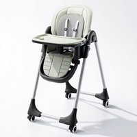 Table et chaise à manger multifonctionnelles 2 en 1 pour bébé avec roulettes, métal, capacité de charge de 250 lb, hauteur réglable