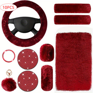 Housse de <span class=keywords><strong>volant</strong></span> de voiture en peluche artificielle épaisse et fiable, avec maintien de la chaleur, idéale pour les voyages en extérieur - Product Image 4
