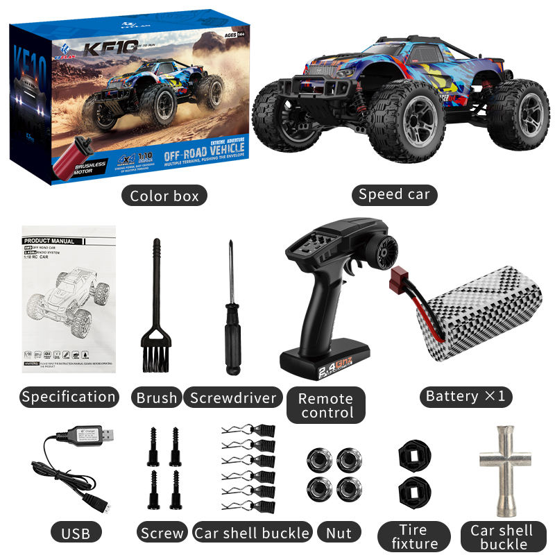 Brushless 1/10 RC Truck 50KM/H Off-Road Remote Control Toy