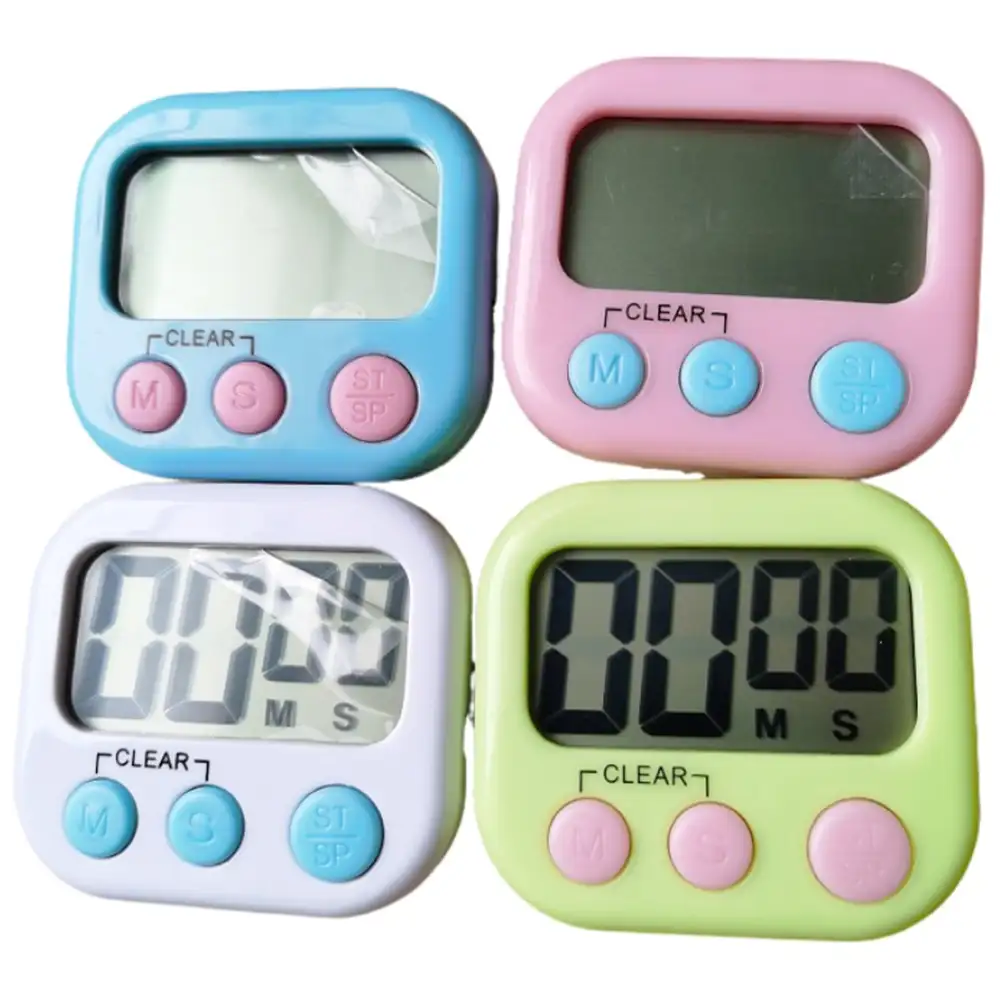 Mini Cooking Timer mit Big LCD Screen AAA Battery Countdown 4 Color Digital Kitchen Timer