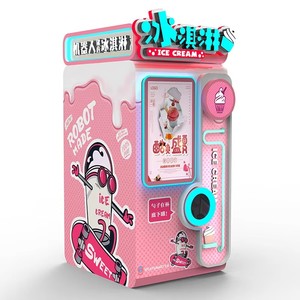 Distributeur automatique de crème glacée en métal à pièces avec 1 an de garantie, offrant diverses saveurs d'aliments froids, y compris des gobelets en papier - Product Image 1