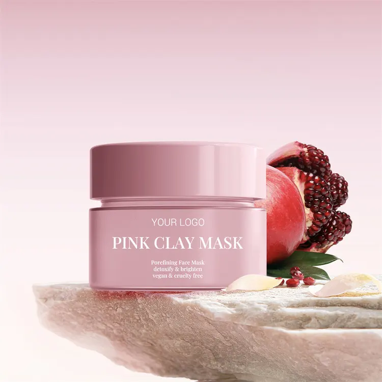 Face Deep Pore Cleansing Facial Mask Skincare OEM Organic Mud Face Masks Pink Clay Mask